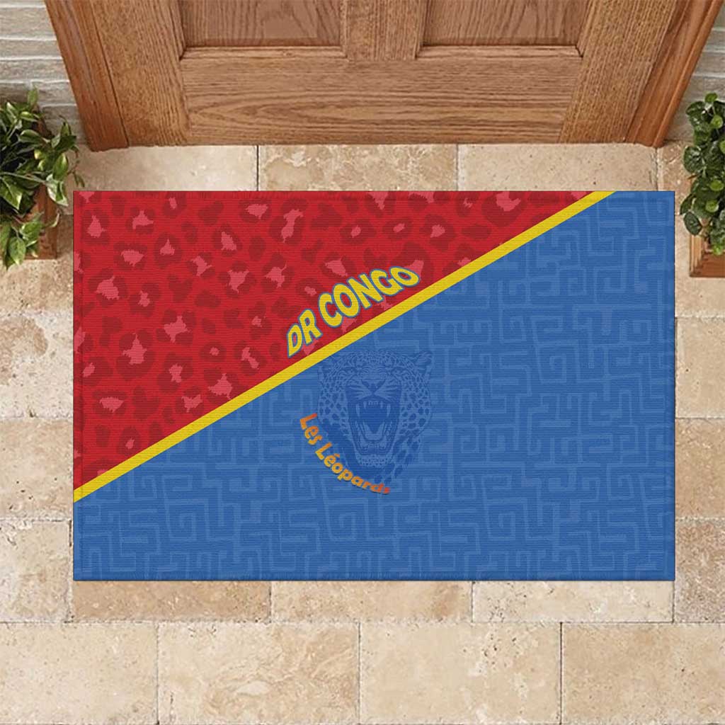 DR Congo Football Rubber Doormat Allez Les Léopards - Wonder Print Shop