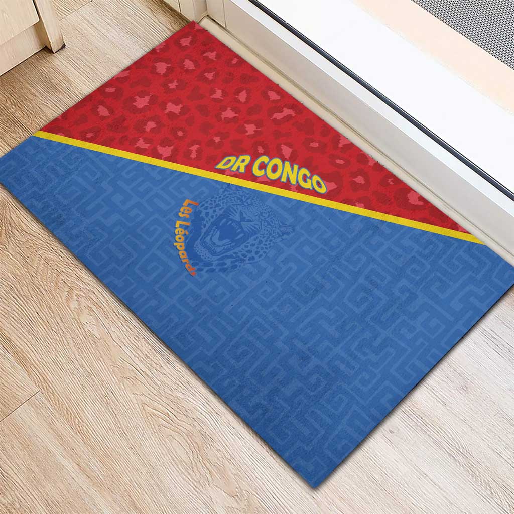 DR Congo Football Rubber Doormat Allez Les Léopards - Wonder Print Shop