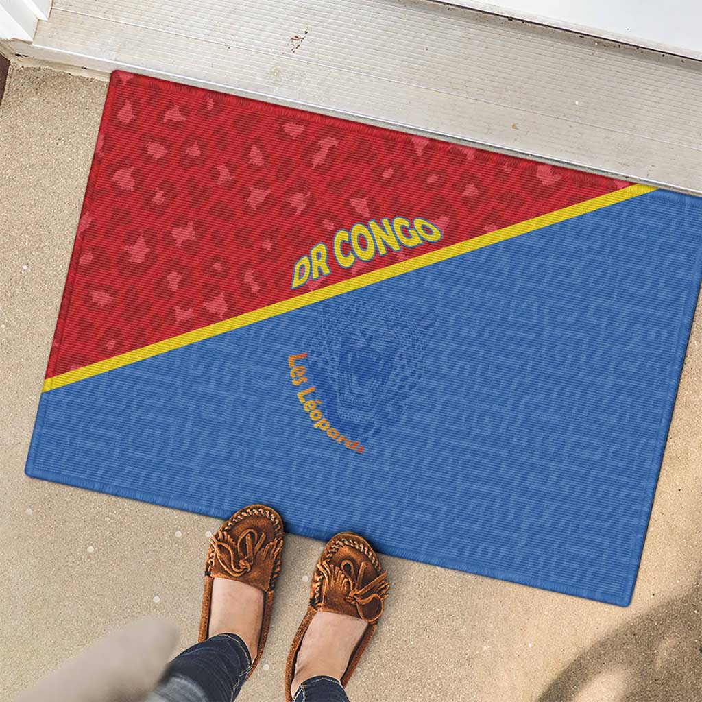 DR Congo Football Rubber Doormat Allez Les Léopards - Wonder Print Shop