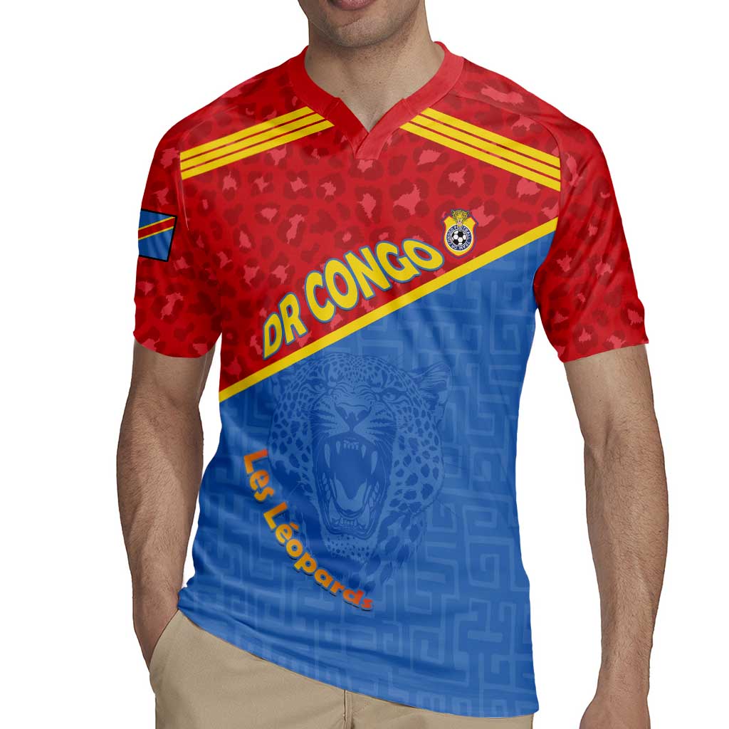 Custom DR Congo Football Rugby Jersey Allez Les Léopards - Wonder Print Shop