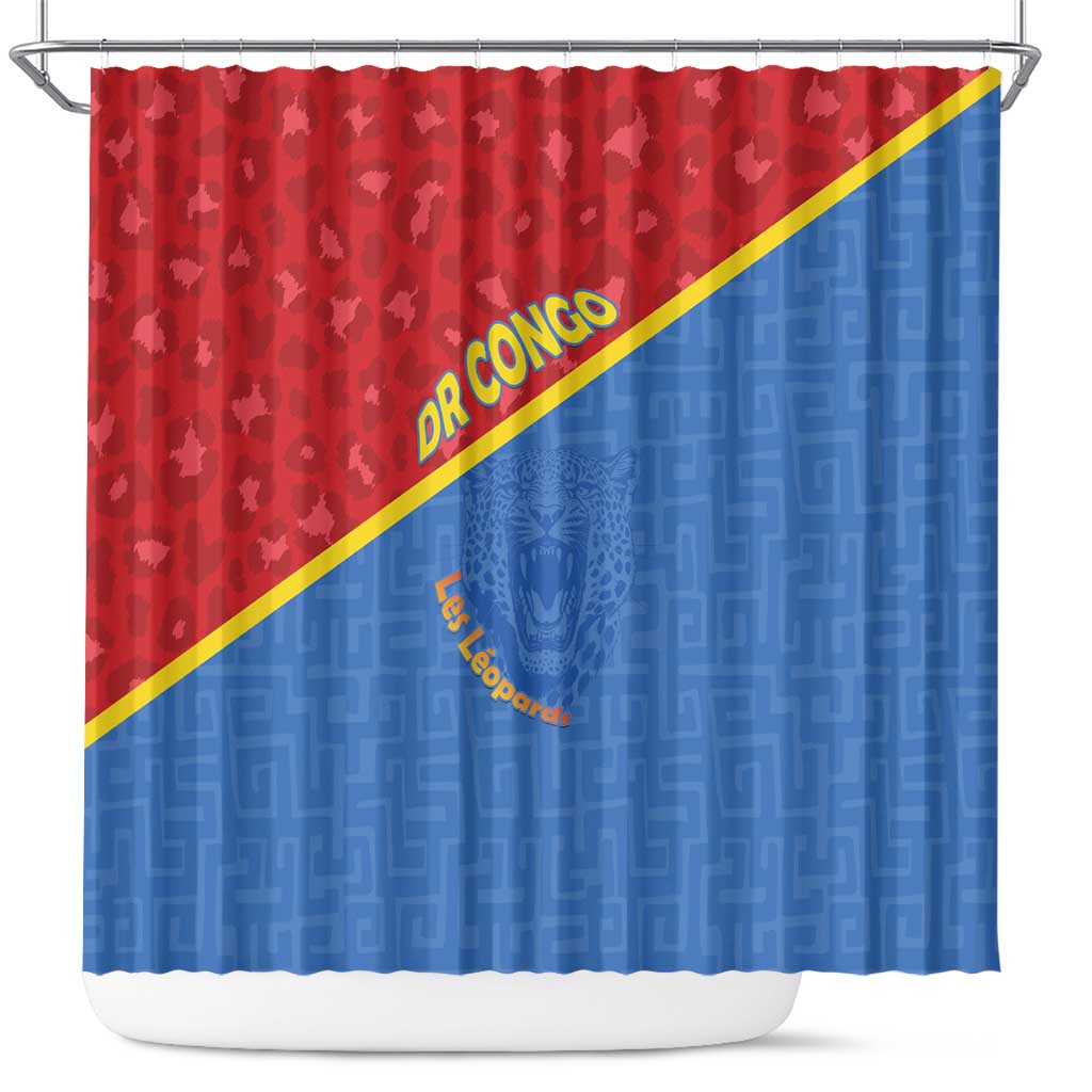 DR Congo Football Shower Curtain Allez Les Léopards - Wonder Print Shop