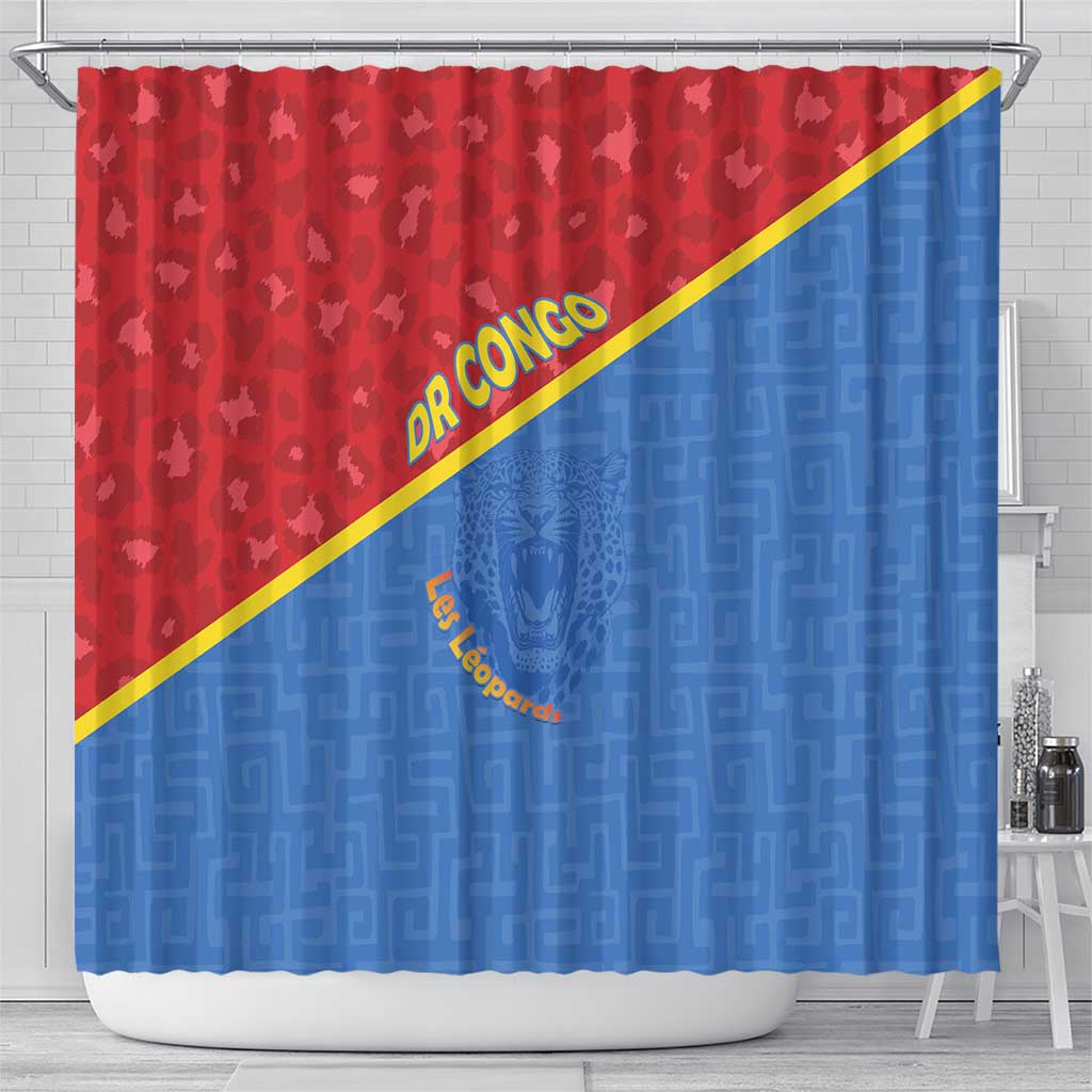 DR Congo Football Shower Curtain Allez Les Léopards - Wonder Print Shop