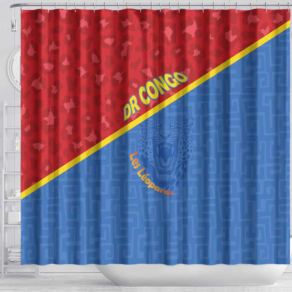 DR Congo Football Shower Curtain Allez Les Léopards - Wonder Print Shop