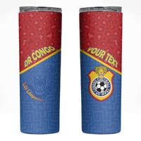 Custom DR Congo Football Skinny Tumbler Allez Les Léopards - Wonder Print Shop