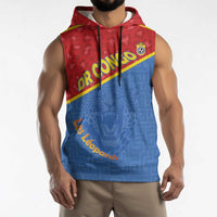 Custom DR Congo Football Sleeveless Hoodie Allez Les Léopards - Wonder Print Shop