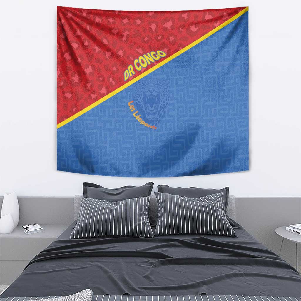 DR Congo Football Tapestry Allez Les Léopards - Wonder Print Shop