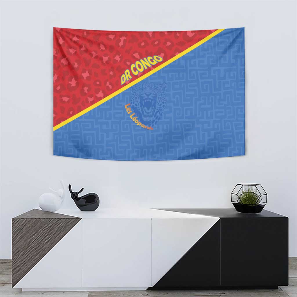 DR Congo Football Tapestry Allez Les Léopards - Wonder Print Shop