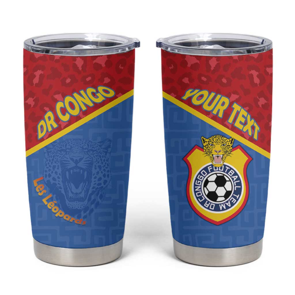 Custom DR Congo Football Tumbler Cup Allez Les Léopards - Wonder Print Shop