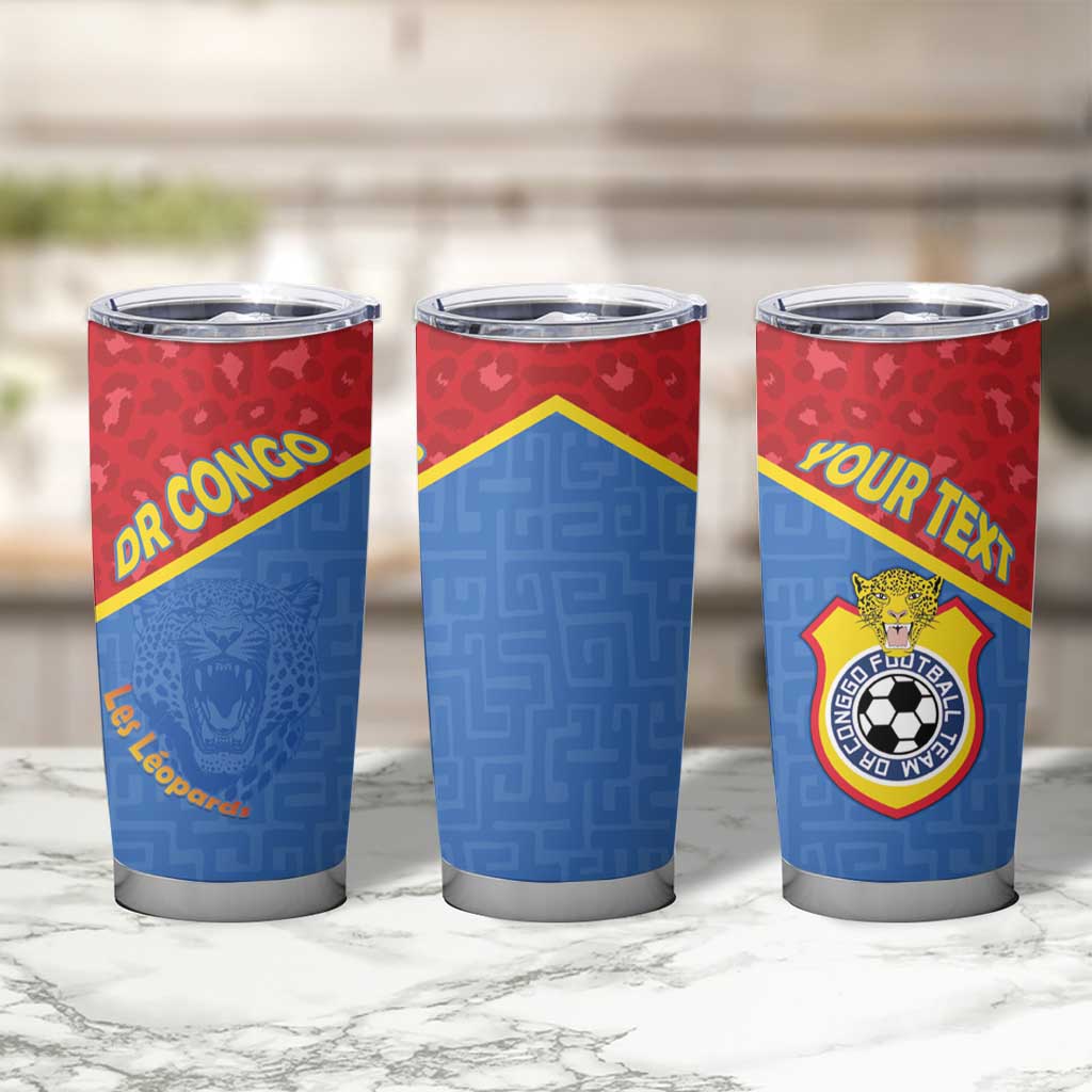 Custom DR Congo Football Tumbler Cup Allez Les Léopards - Wonder Print Shop