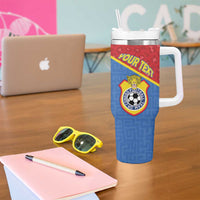 Custom DR Congo Football Tumbler With Handle Allez Les Léopards - Wonder Print Shop
