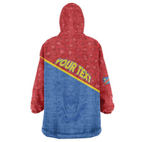 Custom DR Congo Football Wearable Blanket Hoodie Allez Les Léopards - Wonder Print Shop