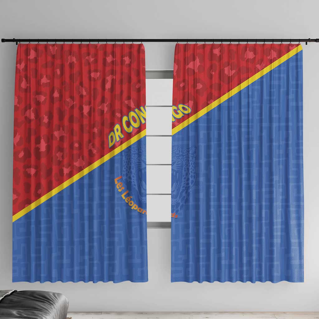 DR Congo Football Window Curtain Allez Les Léopards - Wonder Print Shop