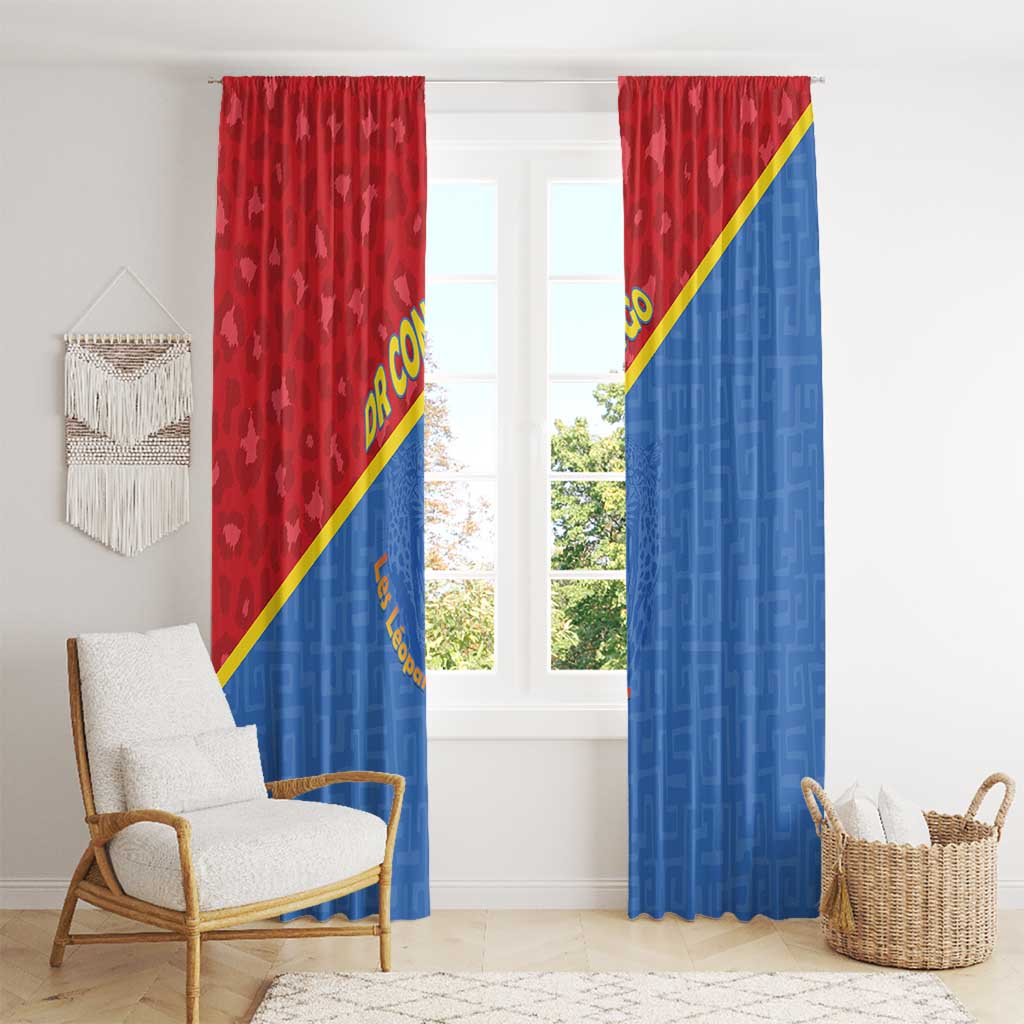 DR Congo Football Window Curtain Allez Les Léopards - Wonder Print Shop