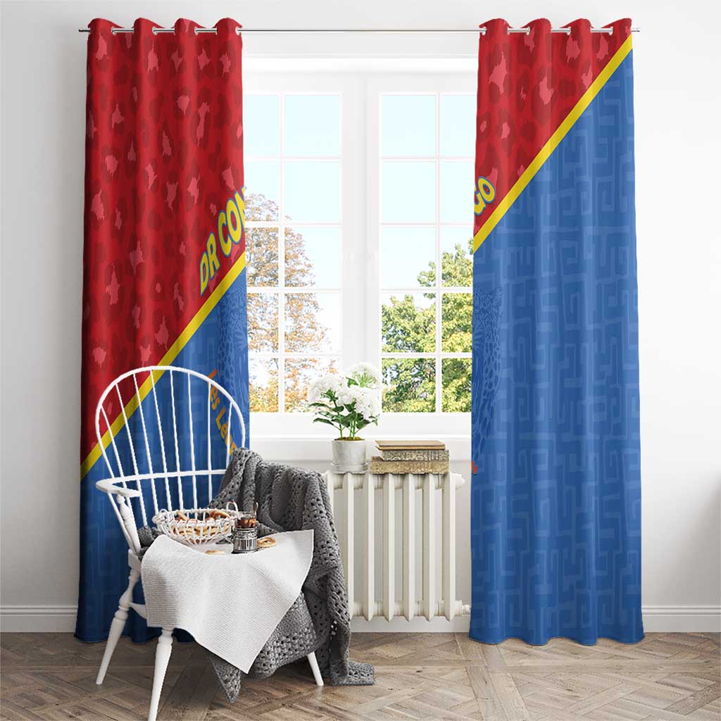 DR Congo Football Window Curtain Allez Les Léopards - Wonder Print Shop