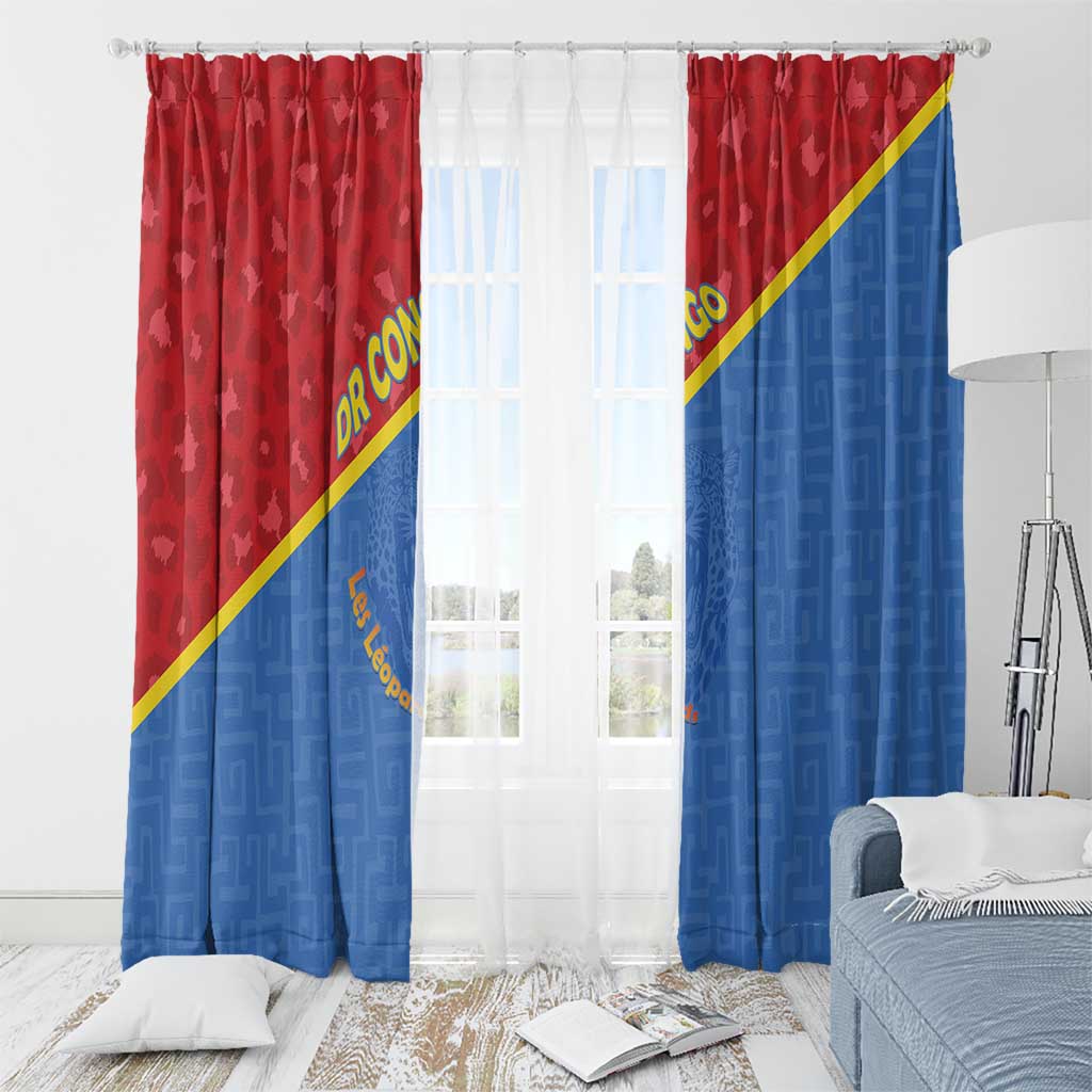 DR Congo Football Window Curtain Allez Les Léopards - Wonder Print Shop
