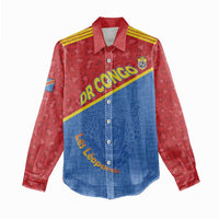 Custom DR Congo Football Women Casual Shirt Allez Les Léopards - Wonder Print Shop