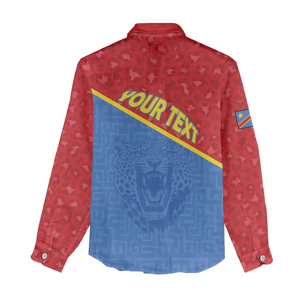 Custom DR Congo Football Women Casual Shirt Allez Les Léopards - Wonder Print Shop