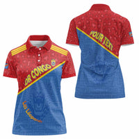 Custom DR Congo Football Women Polo Shirt Allez Les Léopards - Wonder Print Shop