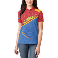 Custom DR Congo Football Women Polo Shirt Allez Les Léopards - Wonder Print Shop