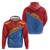 Custom DR Congo Football Zip Hoodie Allez Les Léopards - Wonder Print Shop