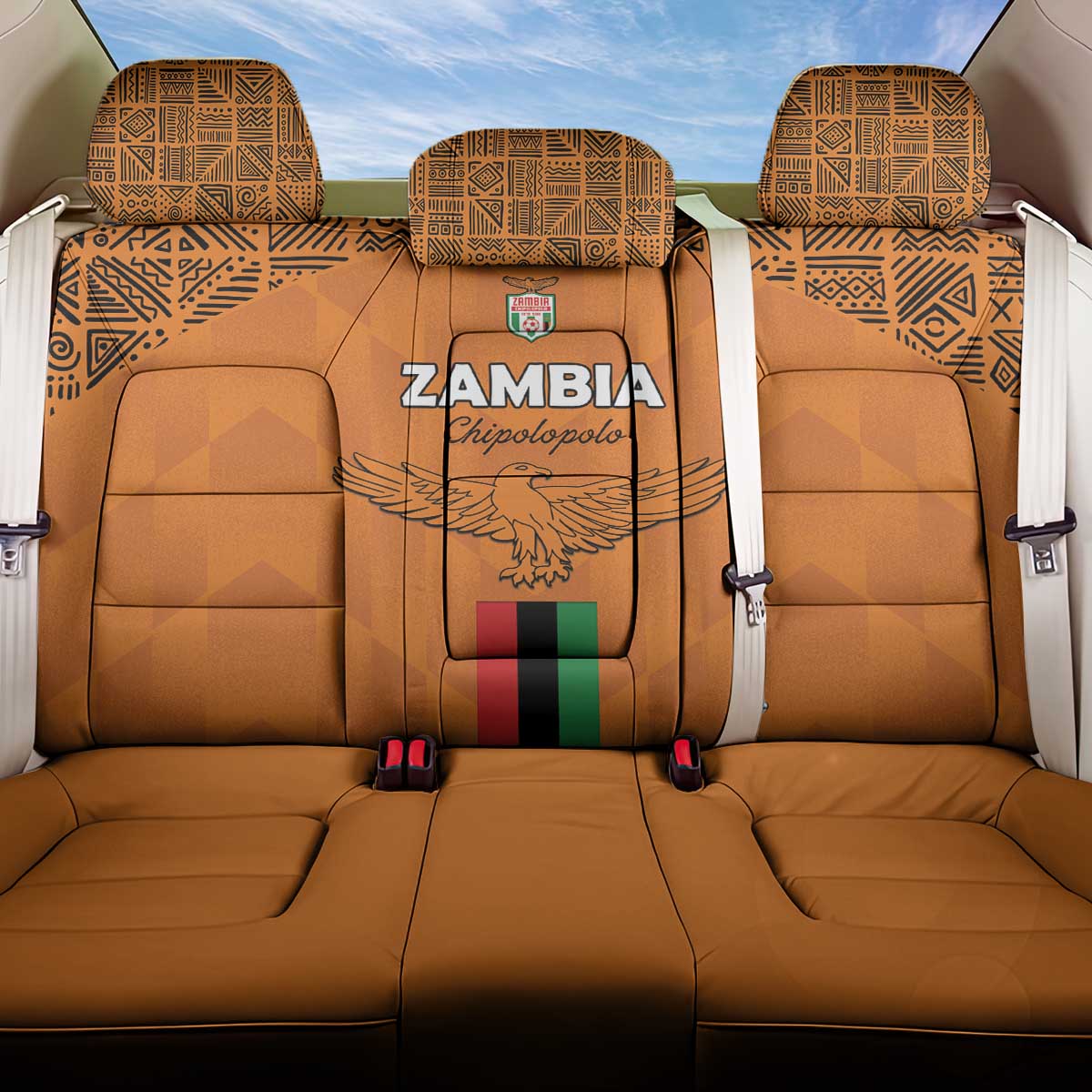 Zambia Football Back Car Seat Cover Go Chipolopolo Go - Wonder Print Shop