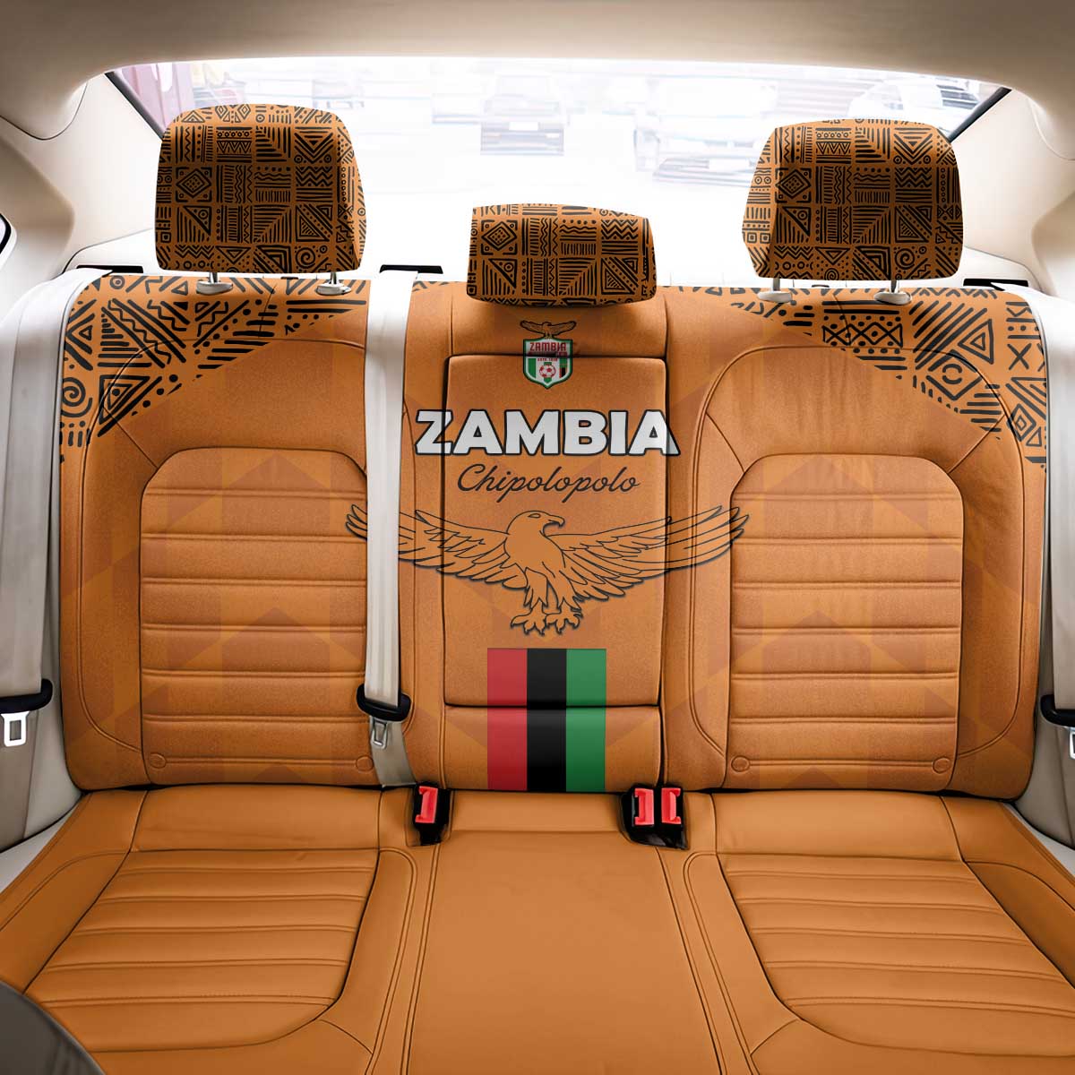 Zambia Football Back Car Seat Cover Go Chipolopolo Go - Wonder Print Shop