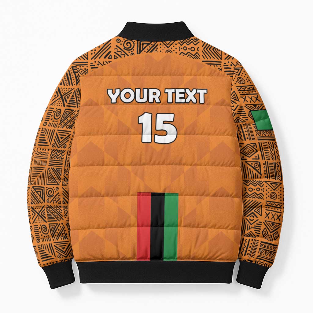 Custom Zambia Football Bomber Puffer Jacket Go Chipolopolo Go - Wonder Print Shop