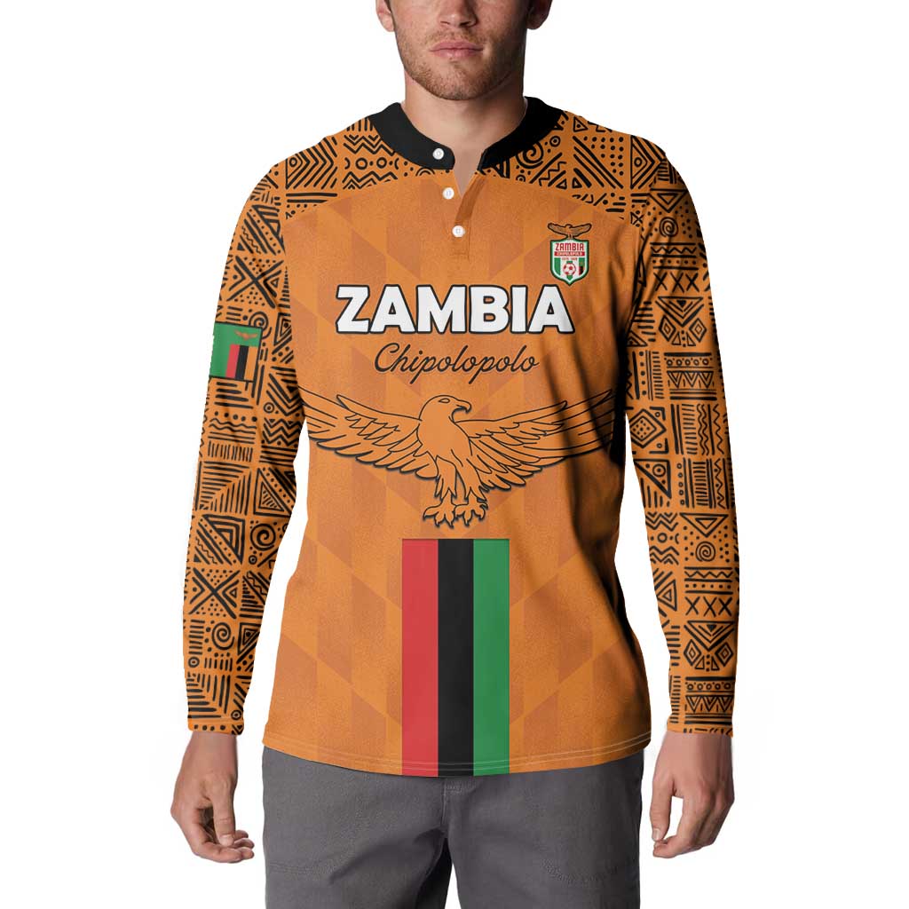 Custom Zambia Football Button Sweatshirt Go Chipolopolo Go - Wonder Print Shop