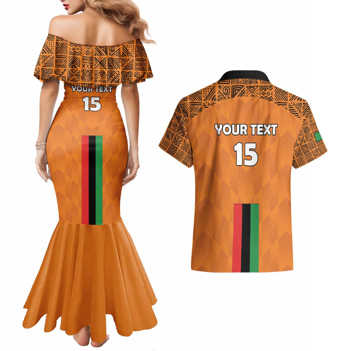 Custom Zambia Football Couples Matching Mermaid Dress and Hawaiian Shirt Go Chipolopolo Go - Wonder Print Shop