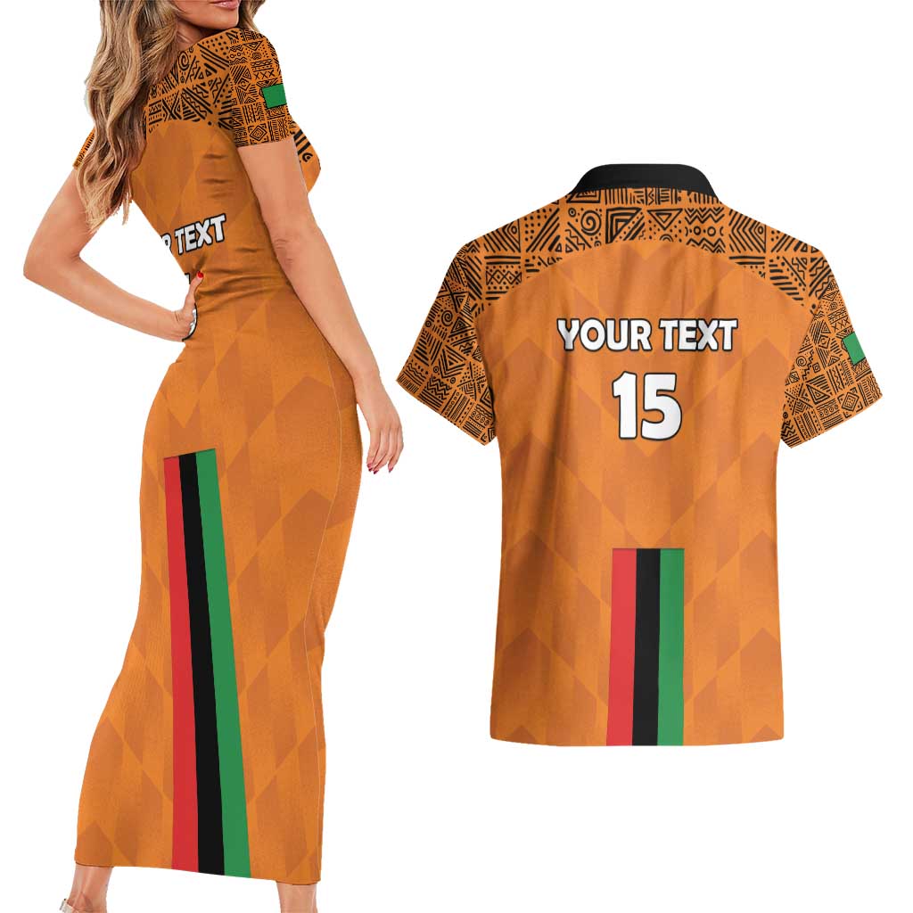Custom Zambia Football Couples Matching Short Sleeve Bodycon Dress and Hawaiian Shirt Go Chipolopolo Go - Wonder Print Shop