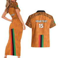 Custom Zambia Football Couples Matching Short Sleeve Bodycon Dress and Hawaiian Shirt Go Chipolopolo Go - Wonder Print Shop