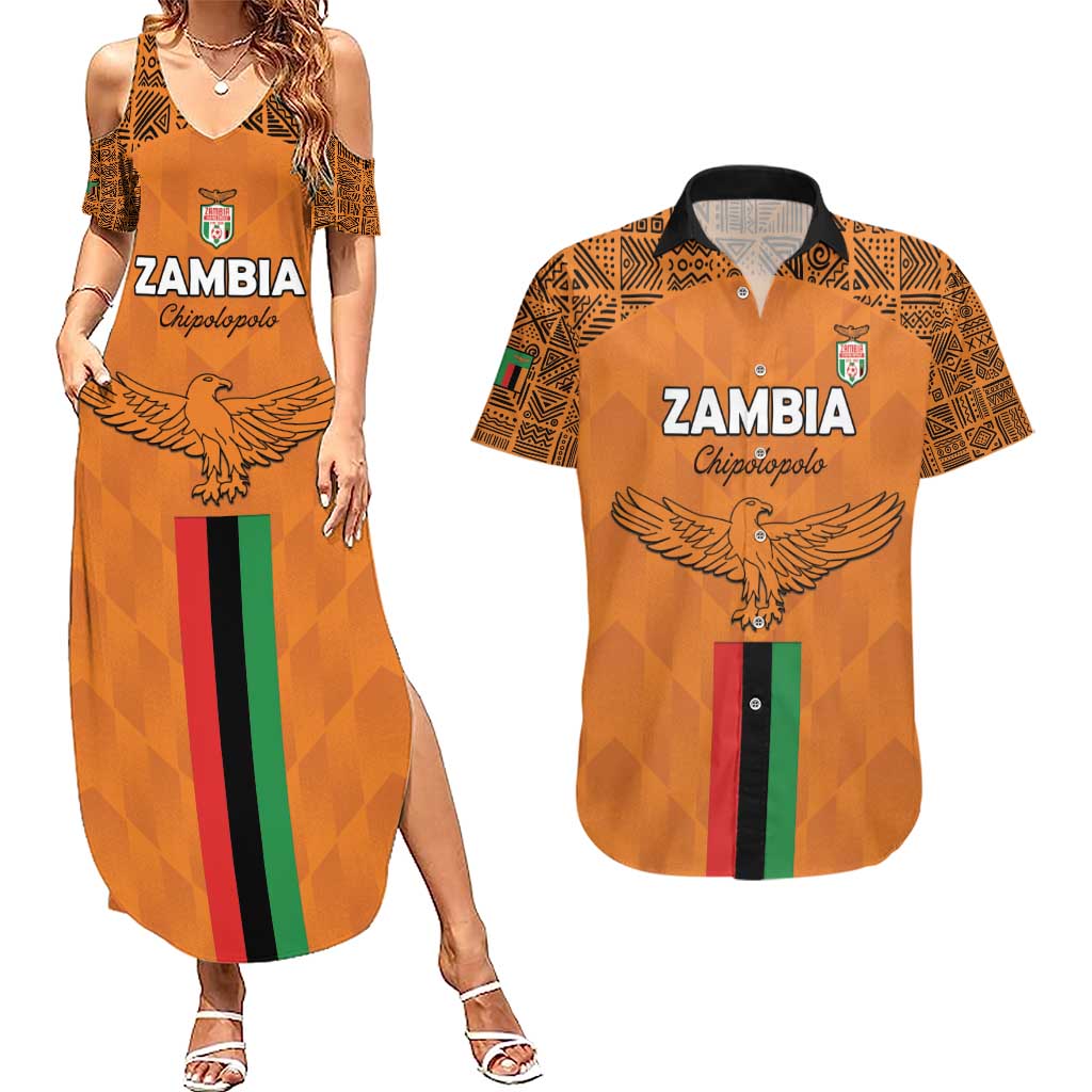 Custom Zambia Football Couples Matching Summer Maxi Dress and Hawaiian Shirt Go Chipolopolo Go - Wonder Print Shop