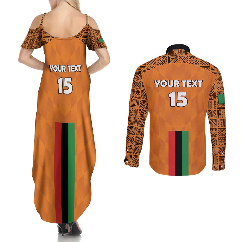 Custom Zambia Football Couples Matching Summer Maxi Dress and Long Sleeve Button Shirt Go Chipolopolo Go - Wonder Print Shop