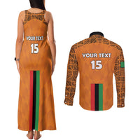 Custom Zambia Football Couples Matching Tank Maxi Dress and Long Sleeve Button Shirt Go Chipolopolo Go - Wonder Print Shop