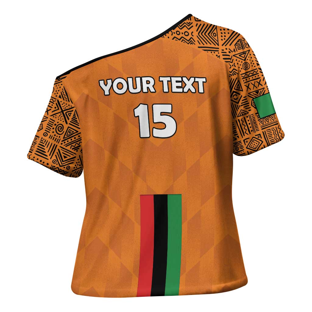 Custom Zambia Football Cross Shoulder Shirt Go Chipolopolo Go - Wonder Print Shop