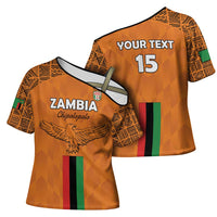 Custom Zambia Football Cross Shoulder Shirt Go Chipolopolo Go - Wonder Print Shop