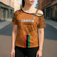 Custom Zambia Football Cross Shoulder Shirt Go Chipolopolo Go - Wonder Print Shop
