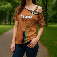 Custom Zambia Football Cross Shoulder Shirt Go Chipolopolo Go - Wonder Print Shop