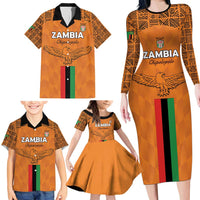 Custom Zambia Football Family Matching Long Sleeve Bodycon Dress and Hawaiian Shirt Go Chipolopolo Go - Wonder Print Shop