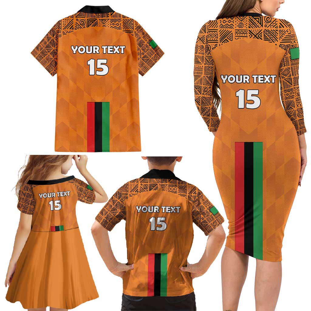 Custom Zambia Football Family Matching Long Sleeve Bodycon Dress and Hawaiian Shirt Go Chipolopolo Go - Wonder Print Shop