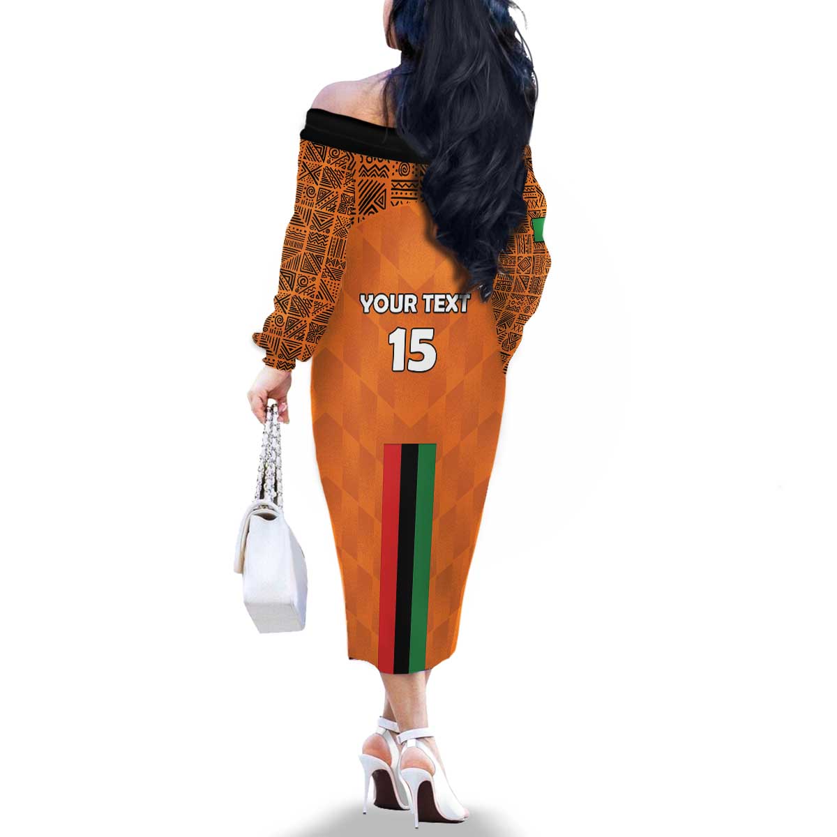 Custom Zambia Football Family Matching Off The Shoulder Long Sleeve Dress and Hawaiian Shirt Go Chipolopolo Go - Wonder Print Shop