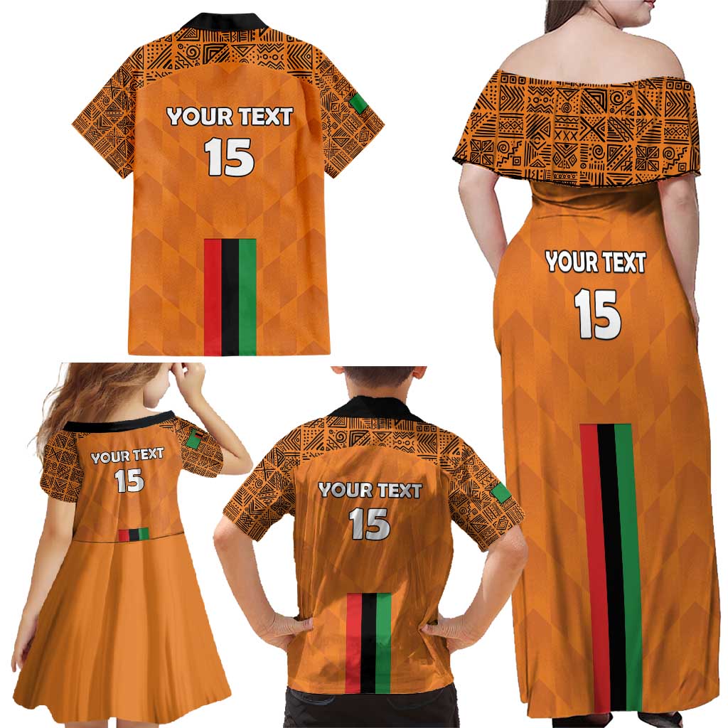Custom Zambia Football Family Matching Off Shoulder Maxi Dress and Hawaiian Shirt Go Chipolopolo Go - Wonder Print Shop