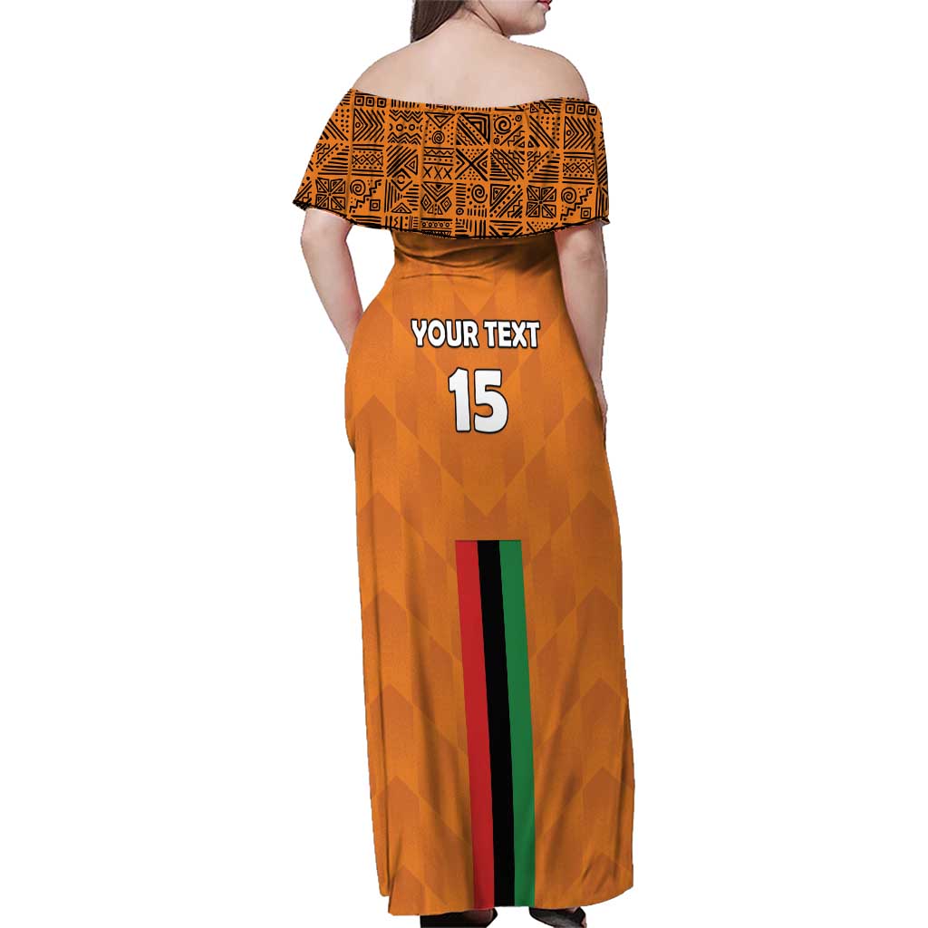 Custom Zambia Football Family Matching Off Shoulder Maxi Dress and Hawaiian Shirt Go Chipolopolo Go - Wonder Print Shop