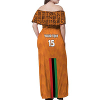 Custom Zambia Football Family Matching Off Shoulder Maxi Dress and Hawaiian Shirt Go Chipolopolo Go - Wonder Print Shop