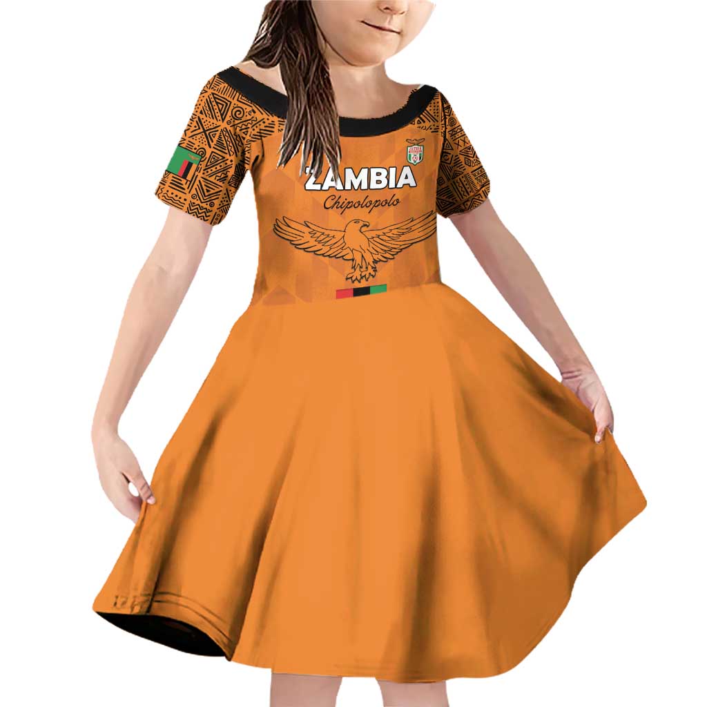 Custom Zambia Football Family Matching Off Shoulder Short Dress and Hawaiian Shirt Go Chipolopolo Go - Wonder Print Shop