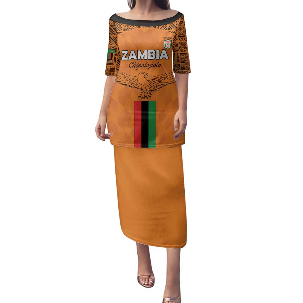 Custom Zambia Football Family Matching Puletasi and Hawaiian Shirt Go Chipolopolo Go - Wonder Print Shop