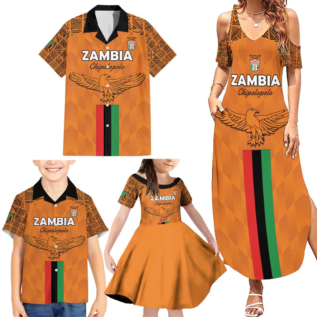 Custom Zambia Football Family Matching Summer Maxi Dress and Hawaiian Shirt Go Chipolopolo Go - Wonder Print Shop
