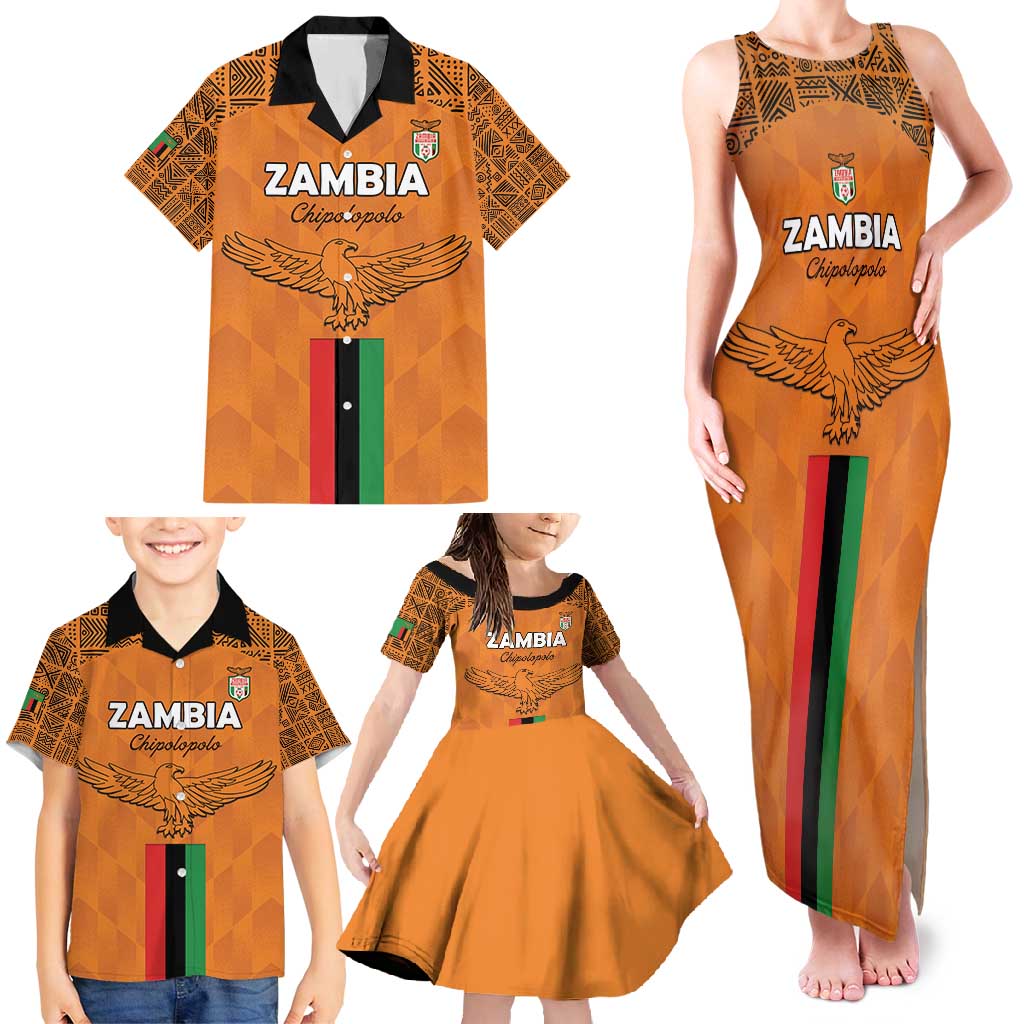 Custom Zambia Football Family Matching Tank Maxi Dress and Hawaiian Shirt Go Chipolopolo Go - Wonder Print Shop