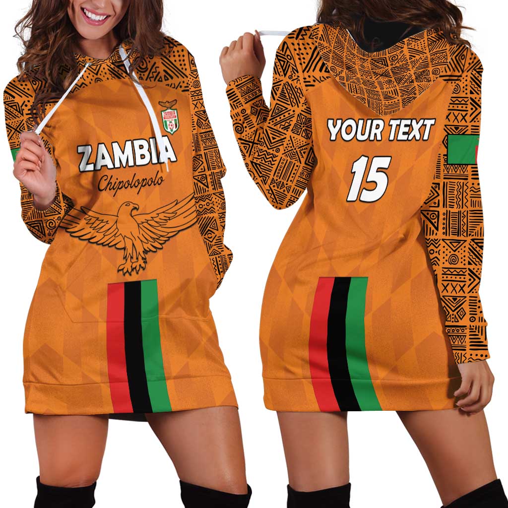 Custom Zambia Football Hoodie Dress Go Chipolopolo Go - Wonder Print Shop
