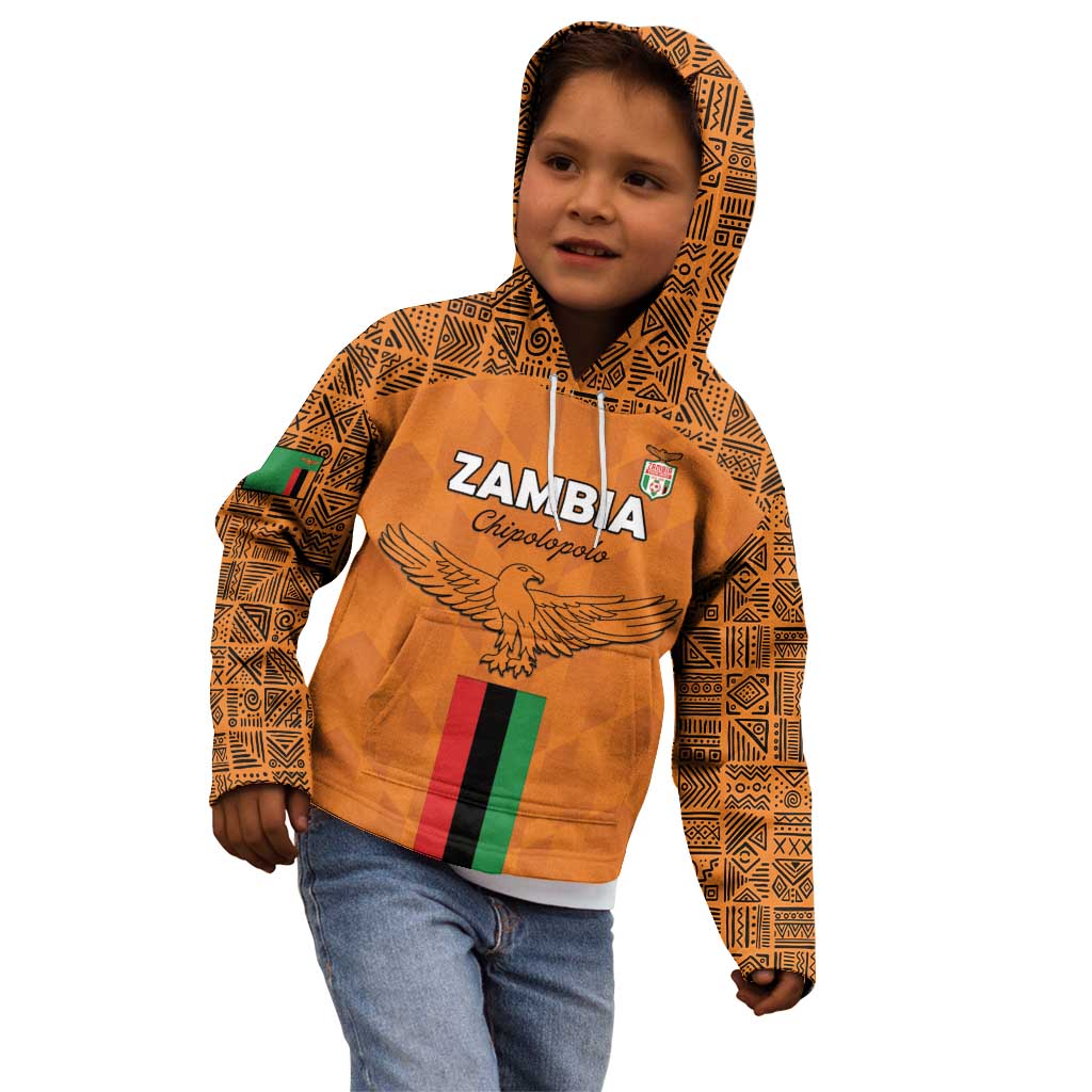 Custom Zambia Football Kid Hoodie Go Chipolopolo Go - Wonder Print Shop